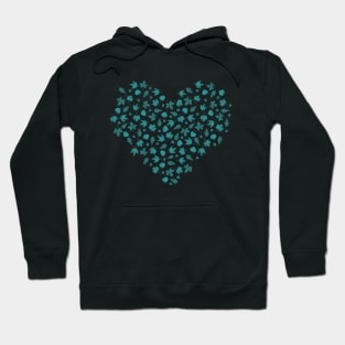 Autumn leaves heart Mint version Hoodie